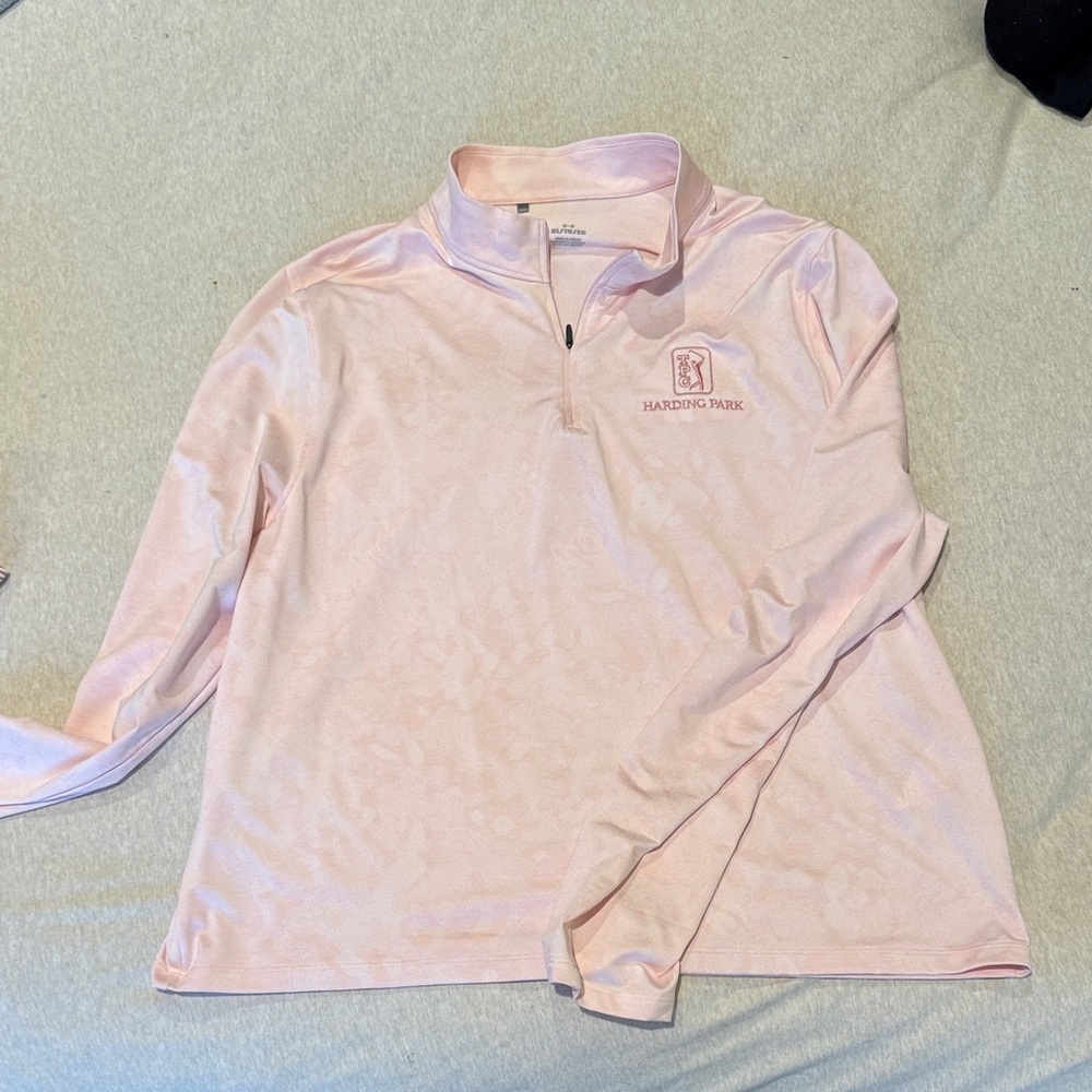 Under Armour- Harding Park Pink Quarter-Zip Pullover -